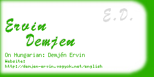 ervin demjen business card