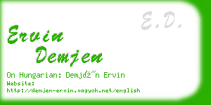 ervin demjen business card